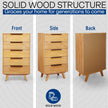Harmony Solid Wood Dresser with 5 Drawers