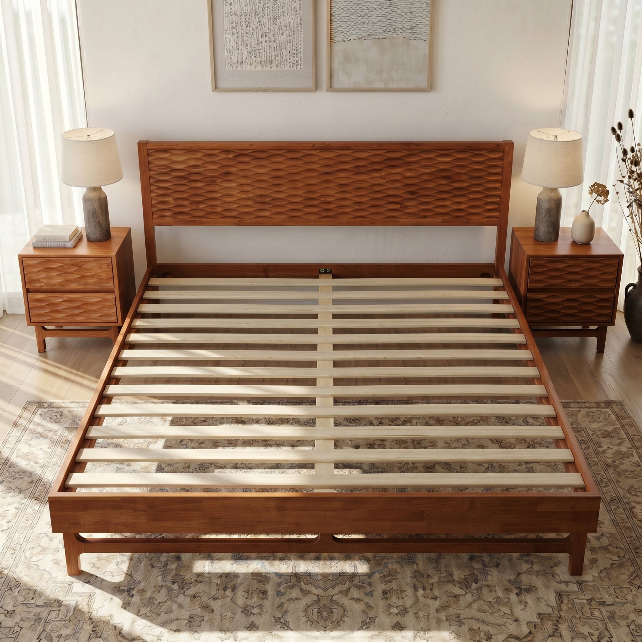 Elara Solid Wood Bed Frame