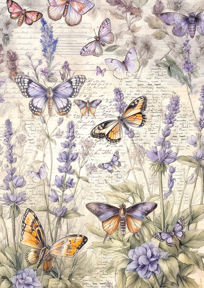Tissue Paper A4 6/Pkg Whimsical Butterflies