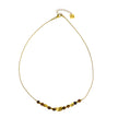HAVANA Snake-Skin Textured Chain with Gold & Tiger's Eye Stone Charms