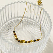 HAVANA Snake-Skin Textured Chain with Gold & Tiger's Eye Stone Charms