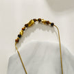 HAVANA Snake-Skin Textured Chain with Gold & Tiger's Eye Stone Charms