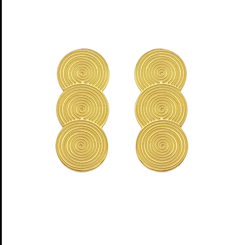 HAZEL: Trio of Discs Stud Earrings