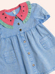 Watermelon Denim Puff Dress | Seaside | Huxbaby