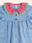 Watermelon Denim Puff Dress | Seaside | Huxbaby