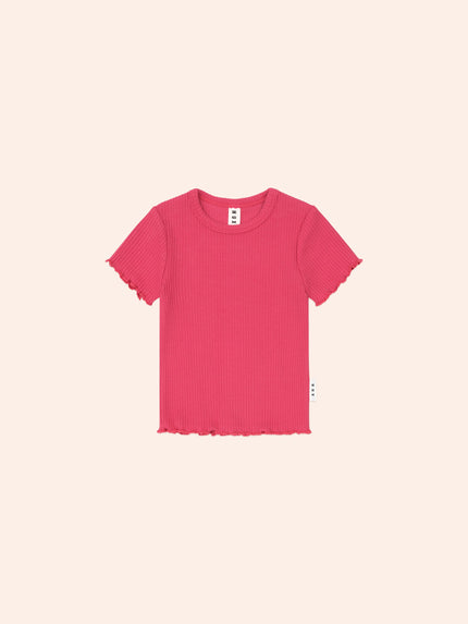 Cherry Rib Tee | Cherry | Huxbaby