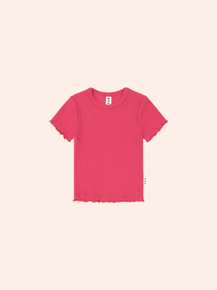 Cherry Rib Tee | Cherry | Huxbaby