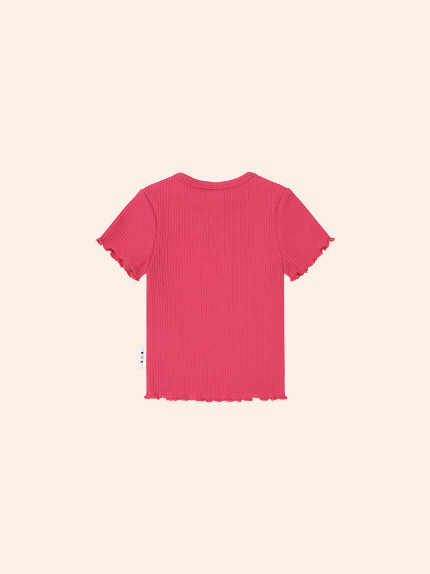 Cherry Rib Tee | Cherry | Huxbaby