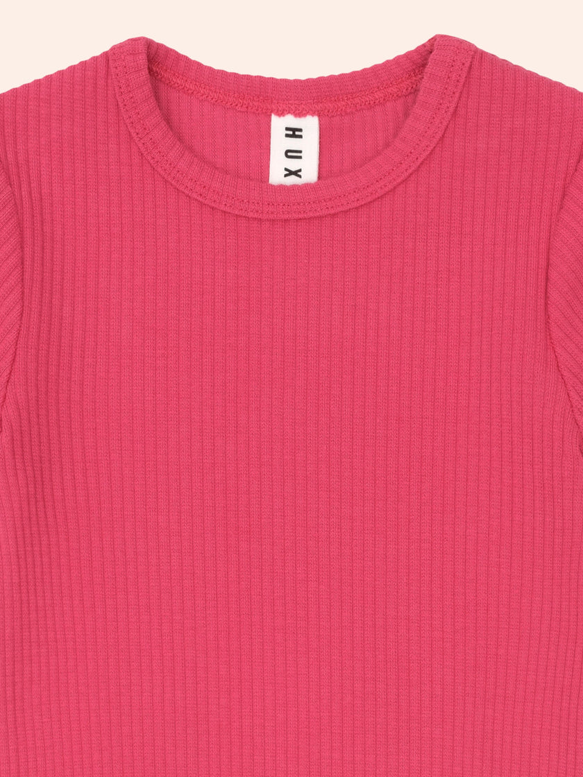Cherry Rib Tee | Cherry | Huxbaby
