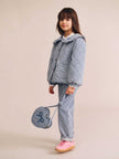 Vintage Bow Collar Denim Jacket | Blue Stripe | Huxbaby
