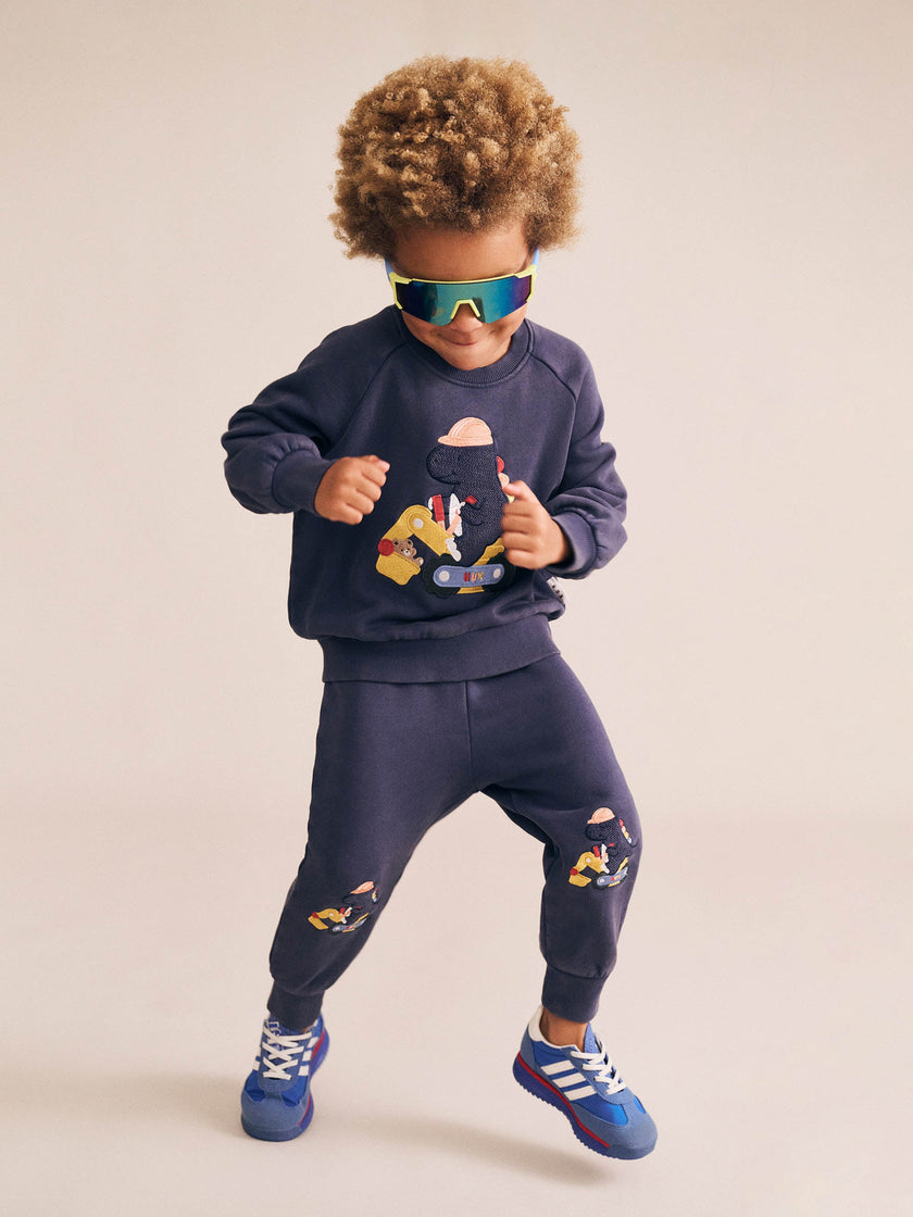 Tradie Dino Trackpant | Washed Navy | Huxbaby