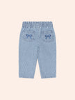 Vintage Bow Paperbag Denim Pants | Blue stripe | Huxbaby