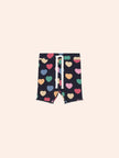 Multi Hearts Rib Bike Short | Navy | Huxbaby