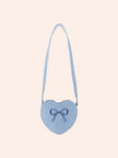 Bow Heart Handbag | Blue Stripe | Huxbaby