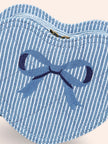 Bow Heart Handbag | Blue Stripe | Huxbaby