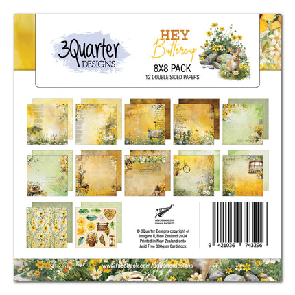3Quarter Designs Hey Buttercup 8x8 Paper Pack