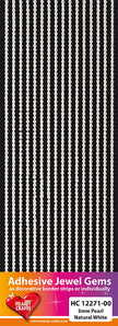 Hearty Crafts Adhesive Gems, 3mm, Pearl, Natural White
