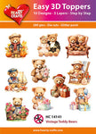 Hearty Crafts Easy 3D Toppers - Vintage Teddy Bears