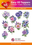 Hearty Crafts Easy 3D Topper - Blue Violet Flowers