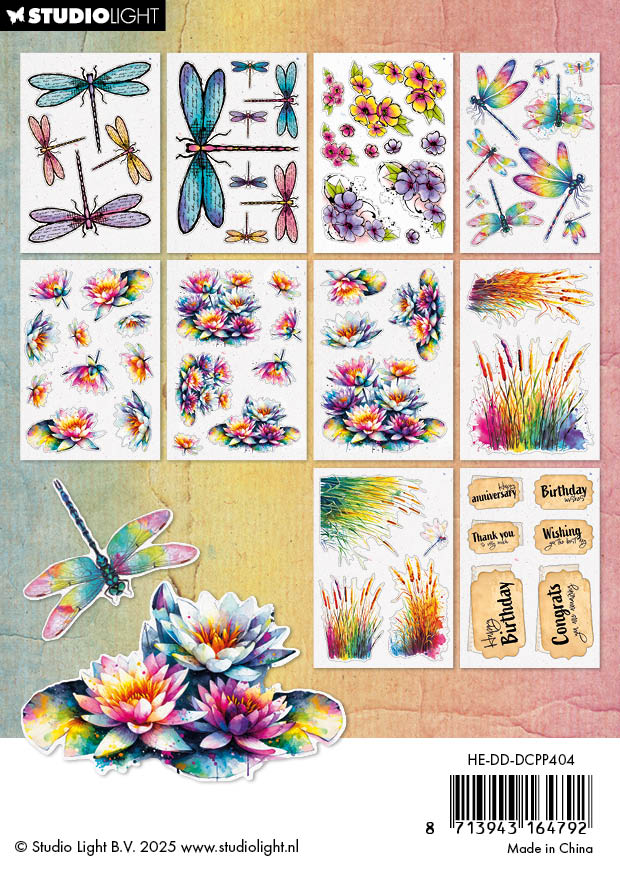 HE Die-Cut Paper Pad Paper Elements Dragonfly Dreams 105x148x5mm 20 Sheets
