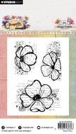 HE Clear Stamp Grungy Flowers Dragonfly Dreams 62x93x3mm 3 Pieces