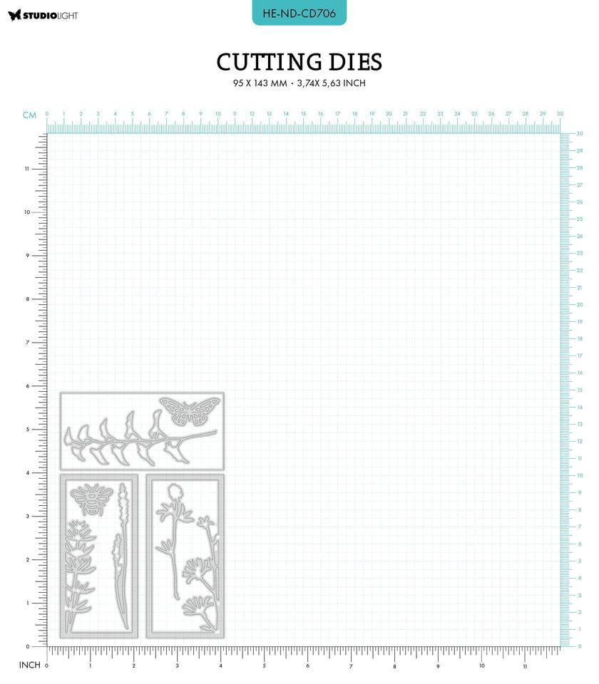 HEN Cutting Dies Twigs And Frames Natures Dream 95x143x1mm 8 PC nr.706