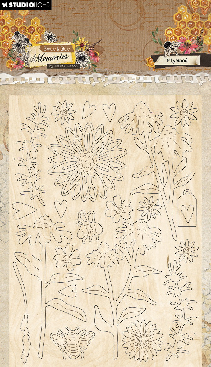 HE Plywood Elements Florals & Grunge Sweet Bee Memories 3 PC