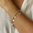 Silver Plate Elasticated Heart Charm Bracelet