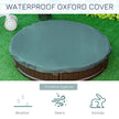 Outsunny Round Sandbox for Kids Outdoor Play with Waterproof Canopy Bottom Liner Childrens Garden Playset Brown