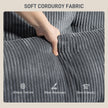 Andi Corduroy Chaise Lounger with 2 Cup Holders-Dark Grey