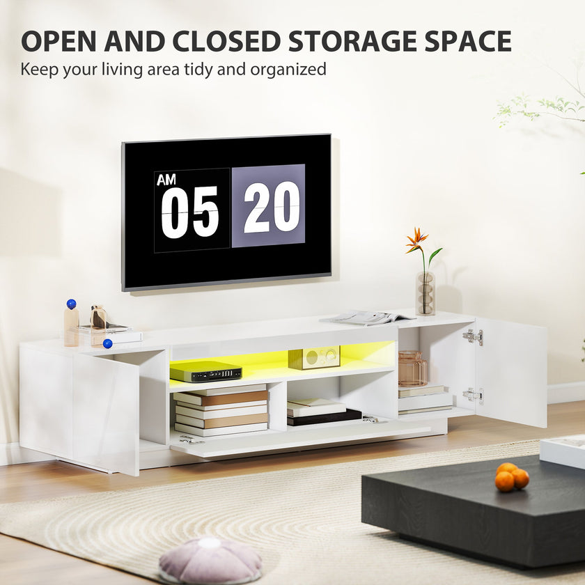 Greer Modern TV Stand with RGB LED Lights-for 65-85