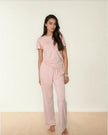 Heartfull PJ – Silky Printed Pajama Set 2PC In Blush Hearts