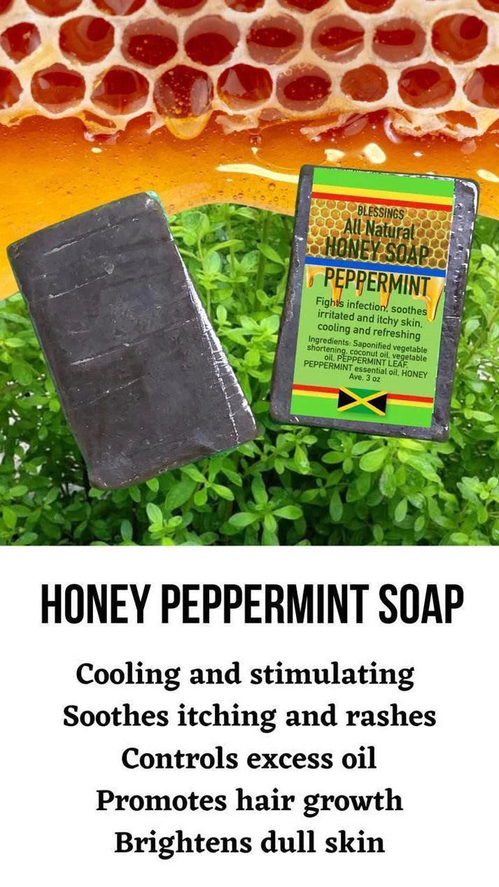 ALL NATURAL HONEY PEPPERMINT FACE & BODY BAR
