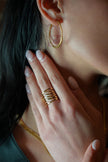 HOSHIKA: Variable Textured Beaded Hoop Earrings