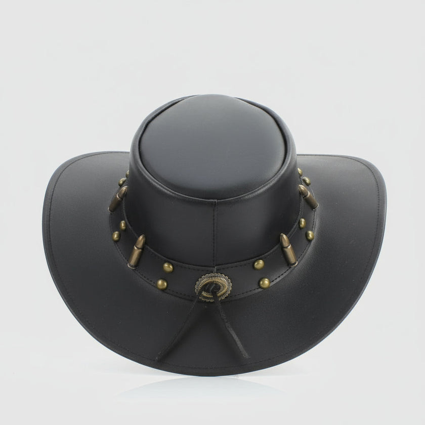 Shapeable Cowboy Hat with 12 Gauge Bullet Slice & Embellishments