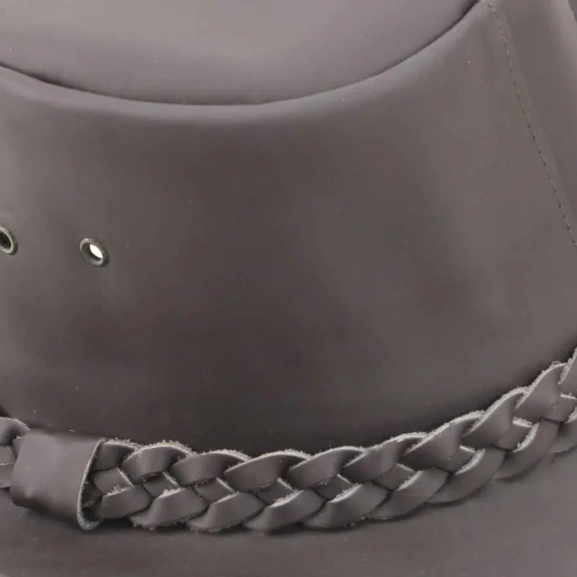 Premium Leather Wide Brim Western Hat. Lightweight Top Grain Rodeo Hat