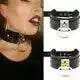 Gothic Punk Wide PU Leather O Ring BDSM Collar Choker Necklace Women Bondage Collar