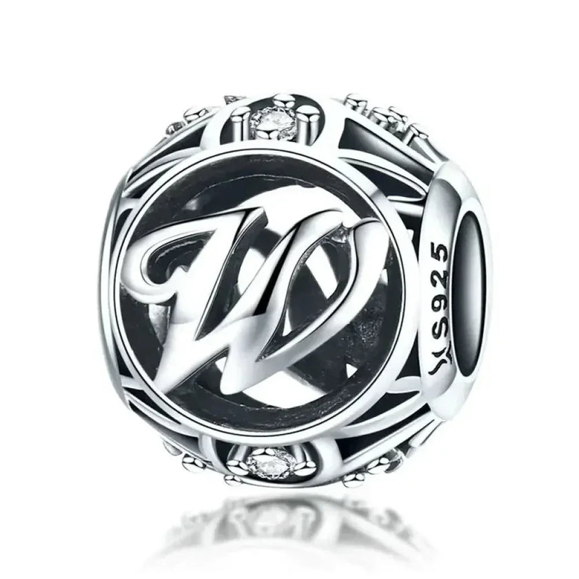 925 Sterling Silver Initial Charm Bead