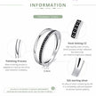 925 Sterling Silver Black & Clear Double Circle CZ Ring