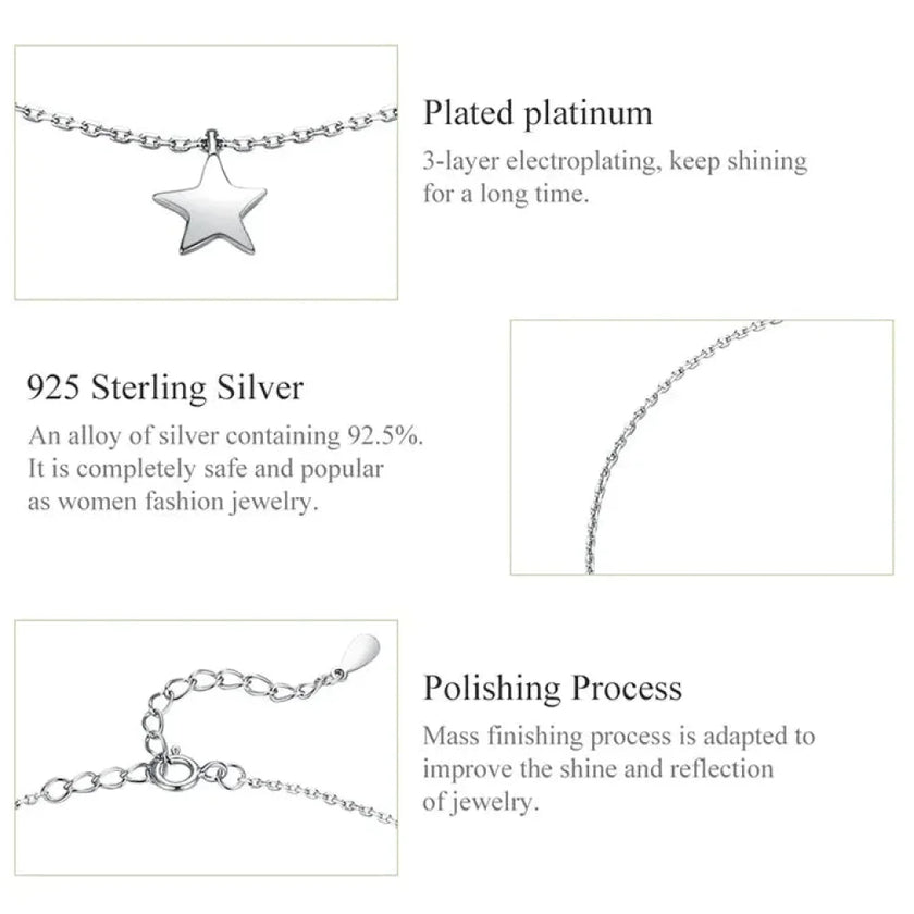 The Celestial 925 Sterling Silver Star Anklet