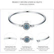 Sterling Silver Snake Chain Bangle Bracelet with CZ Pavé
