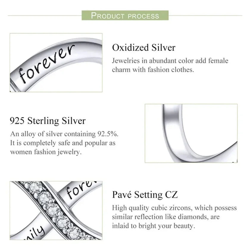 925 Sterling Silver Clear 5A Crystal Collection Family Heart X-Shape Charm Beads for Charm Bracelet & Necklace Pendant