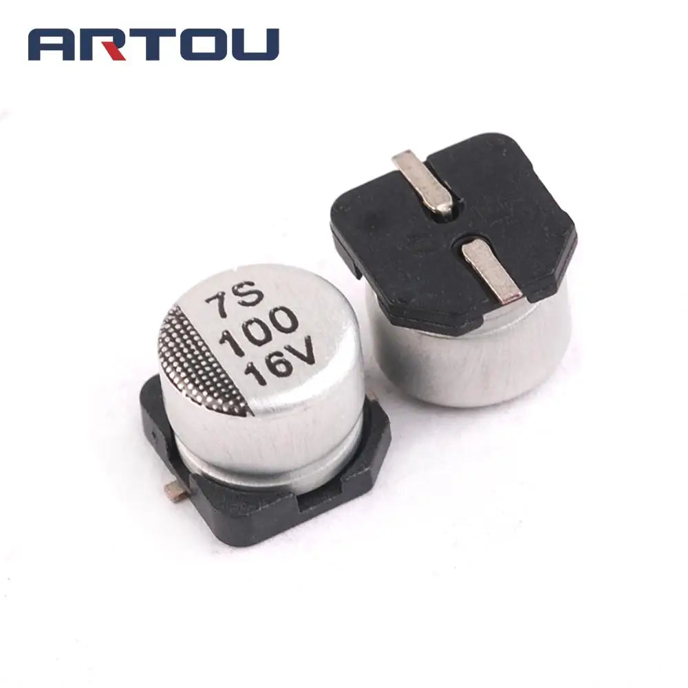 50PCS 16V 100UF 100UF/16V 6.3X5.5MM SMD Aluminum Electrolytic Capacitor