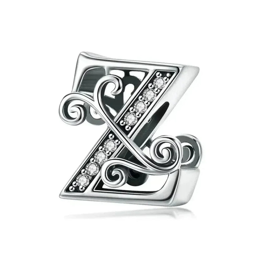 Vintage Openwork 925 Sterling Silver Initial Charm