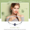 Sterling Silver Snake Chain Bangle Bracelet with CZ Pavé