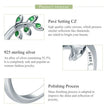 925 Sterling Silver Green Tree & Bird Open Ring