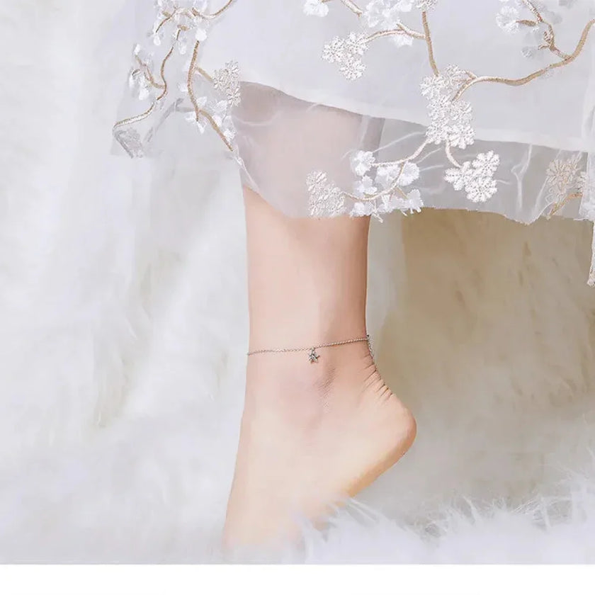 The Celestial 925 Sterling Silver Star Anklet