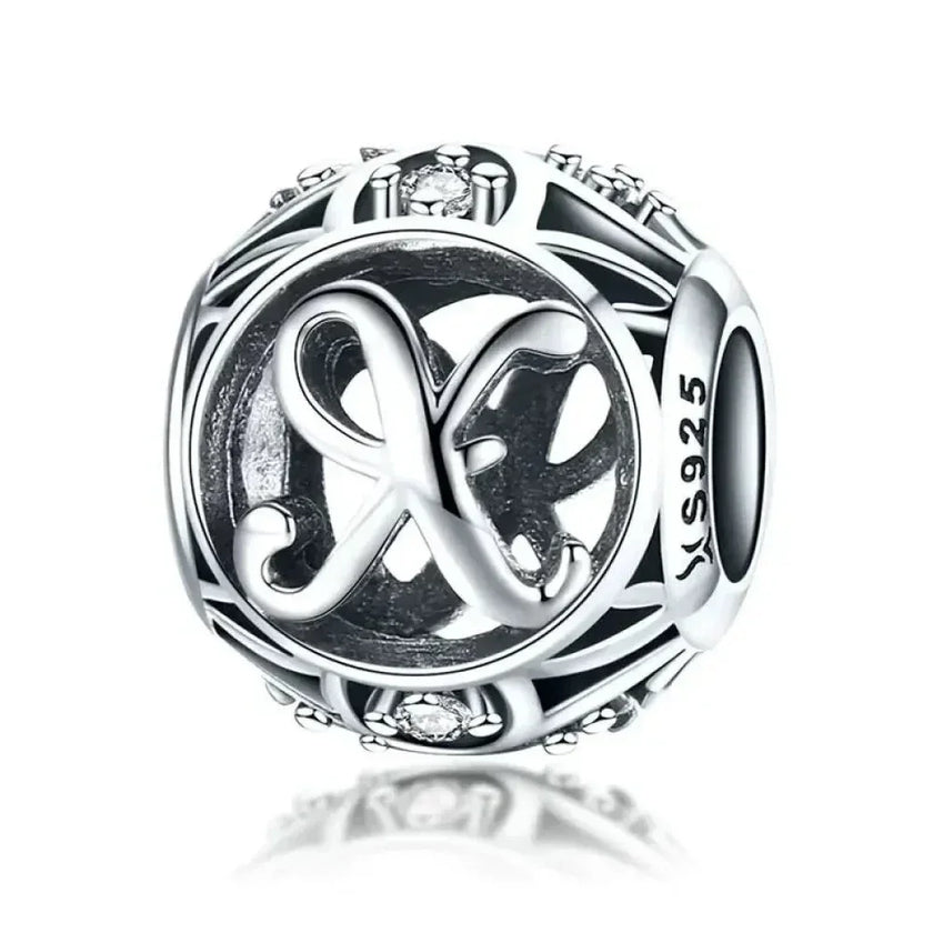 925 Sterling Silver Initial Charm Bead