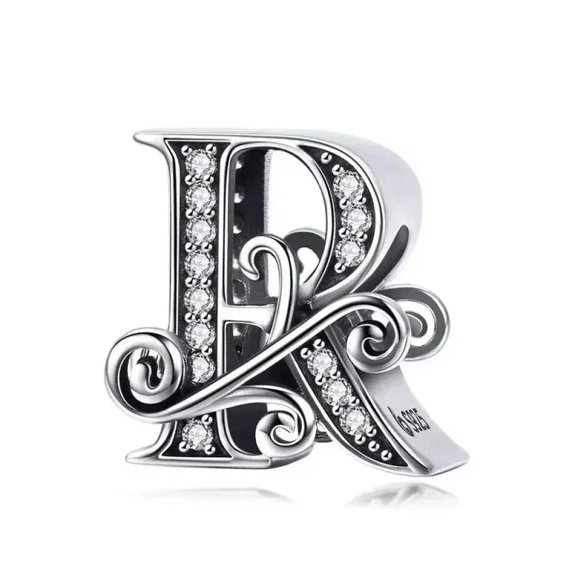 Vintage Openwork 925 Sterling Silver Initial Charm