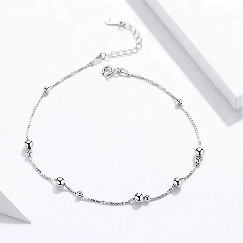The Minimalist 925 Sterling Silver Bead Anklet